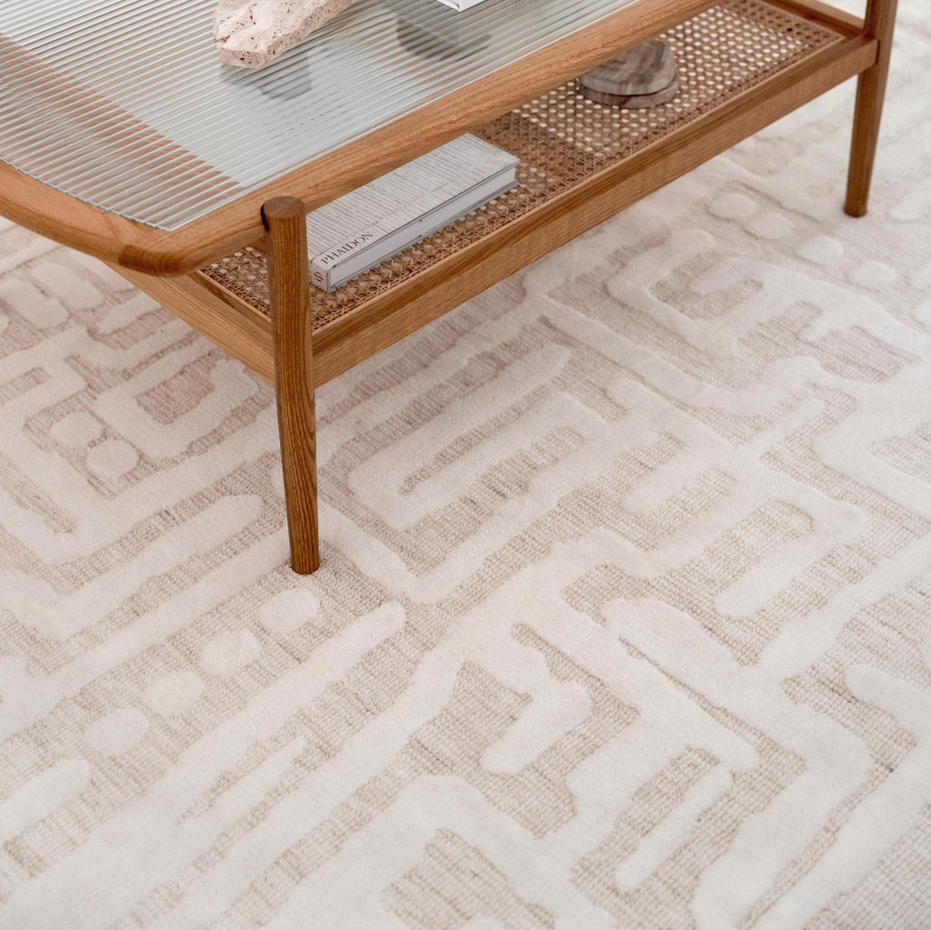 Trissa Beige and Ivory Abstract Tribal Rug
