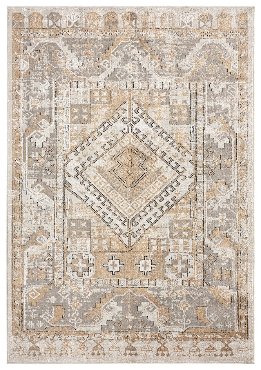 Tupelo Beige And Grey Tribal Medallion Rug
