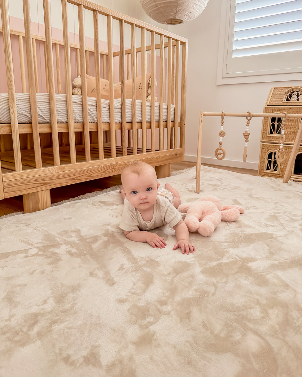 Una Beige Plush Rollie Pollie Playmat