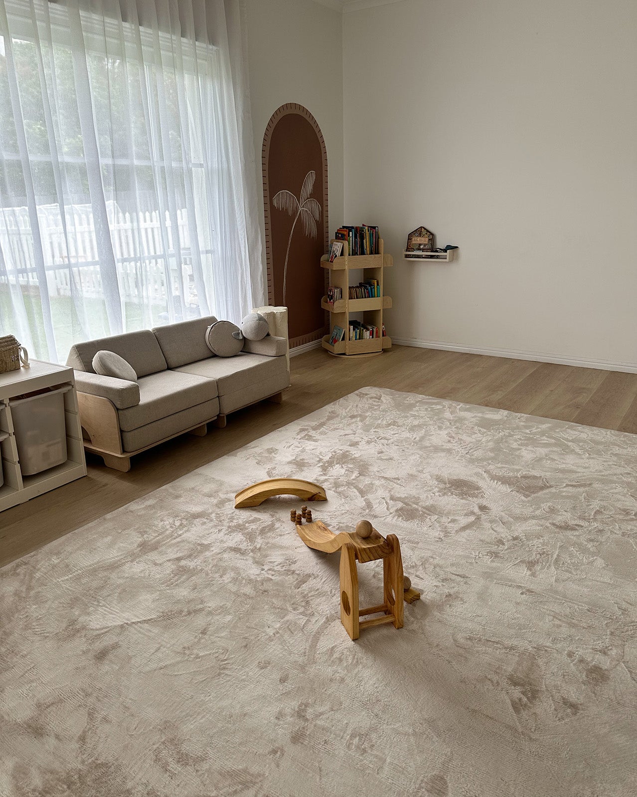 Una Beige Plush Rollie Pollie Playmat