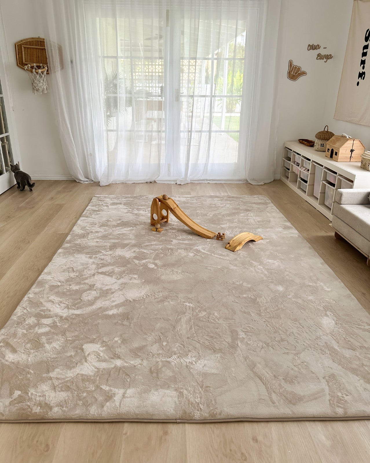 Una Beige Plush Rollie Pollie Playmat