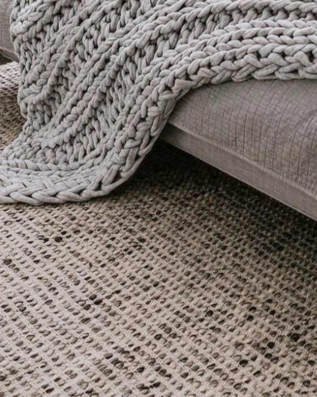 Vaasa Marbled Grey Chunky Wool Rug