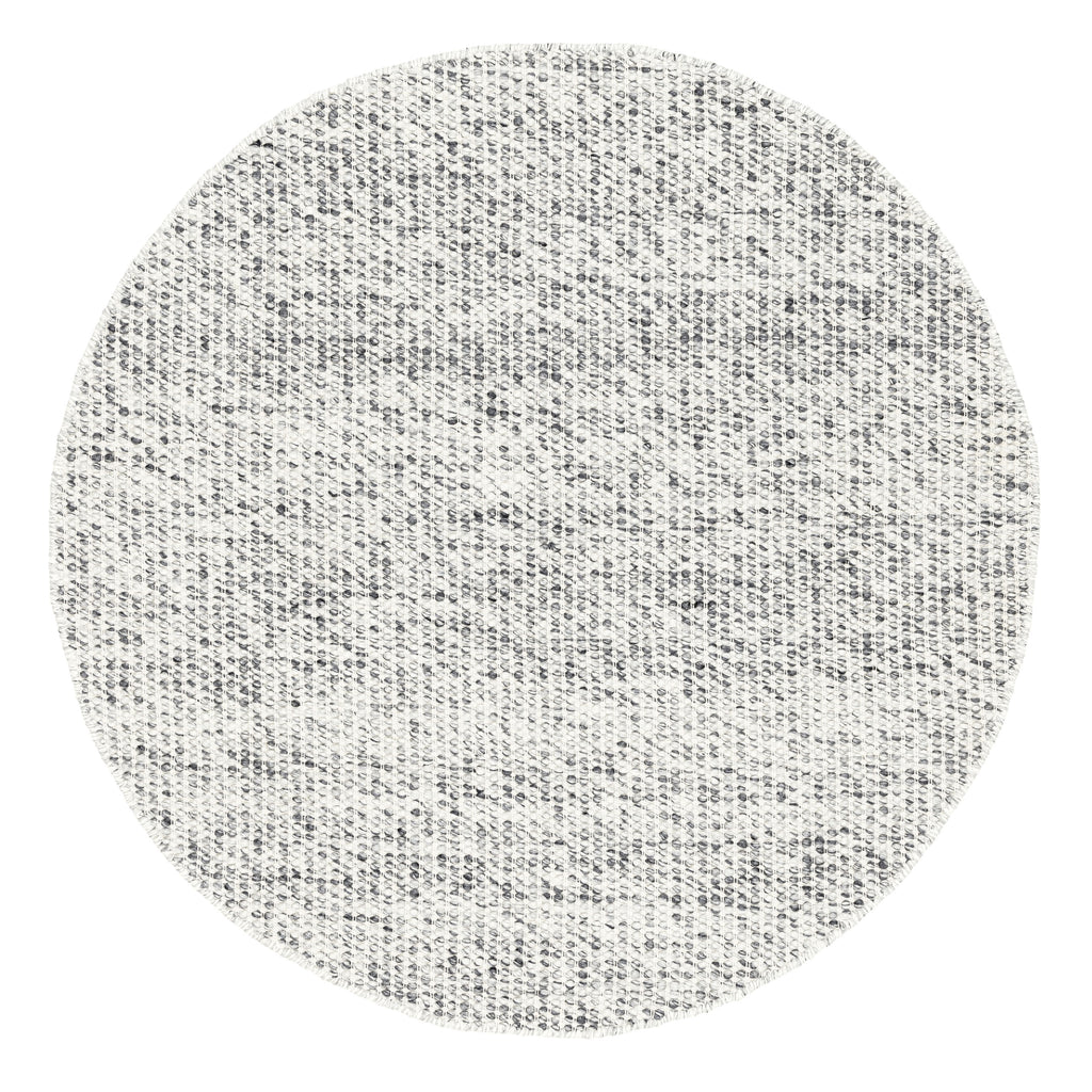 Vaasa Marbled Grey Chunky Wool Round Rug