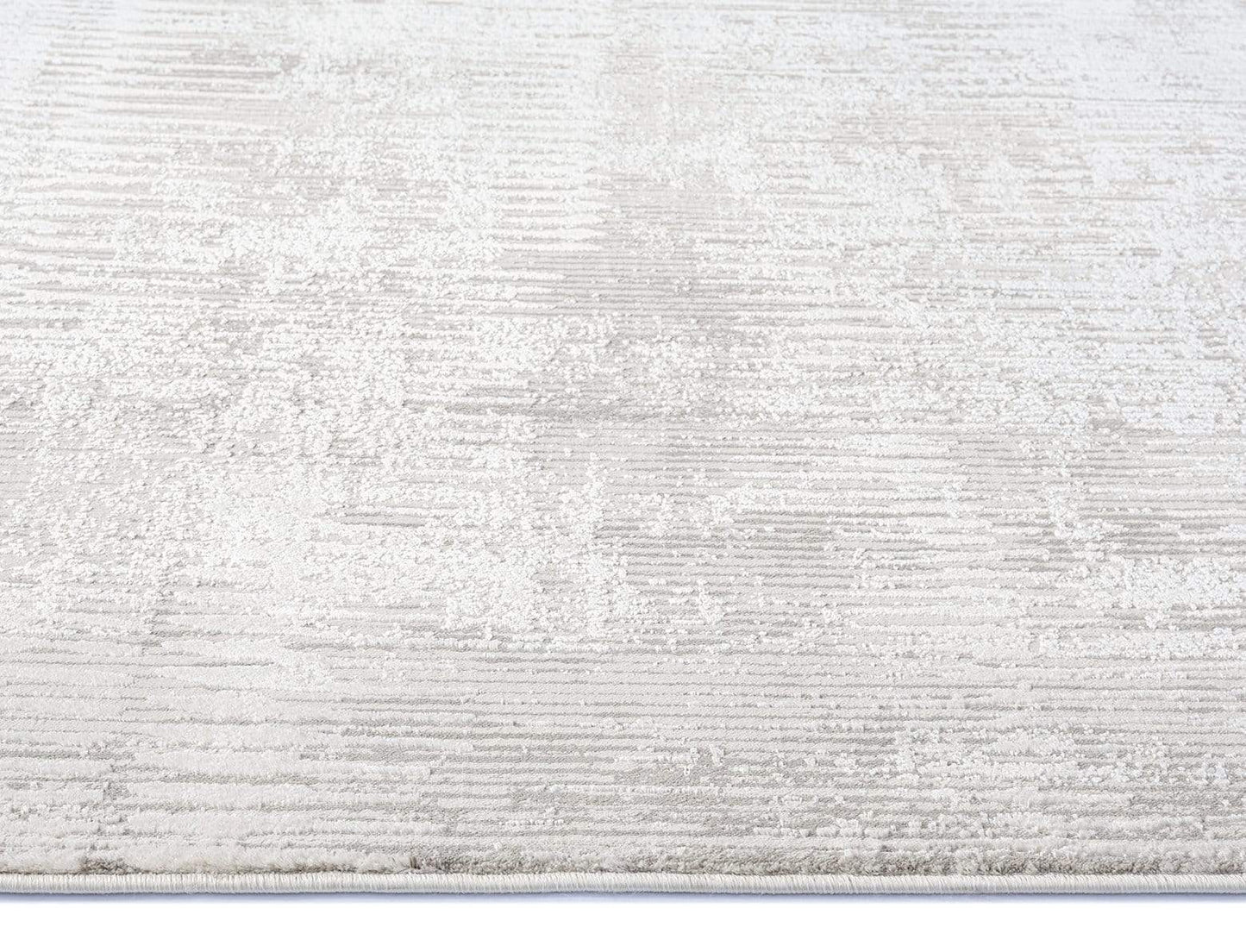 Valerie Ivory and Grey Distressed Tribal Rug