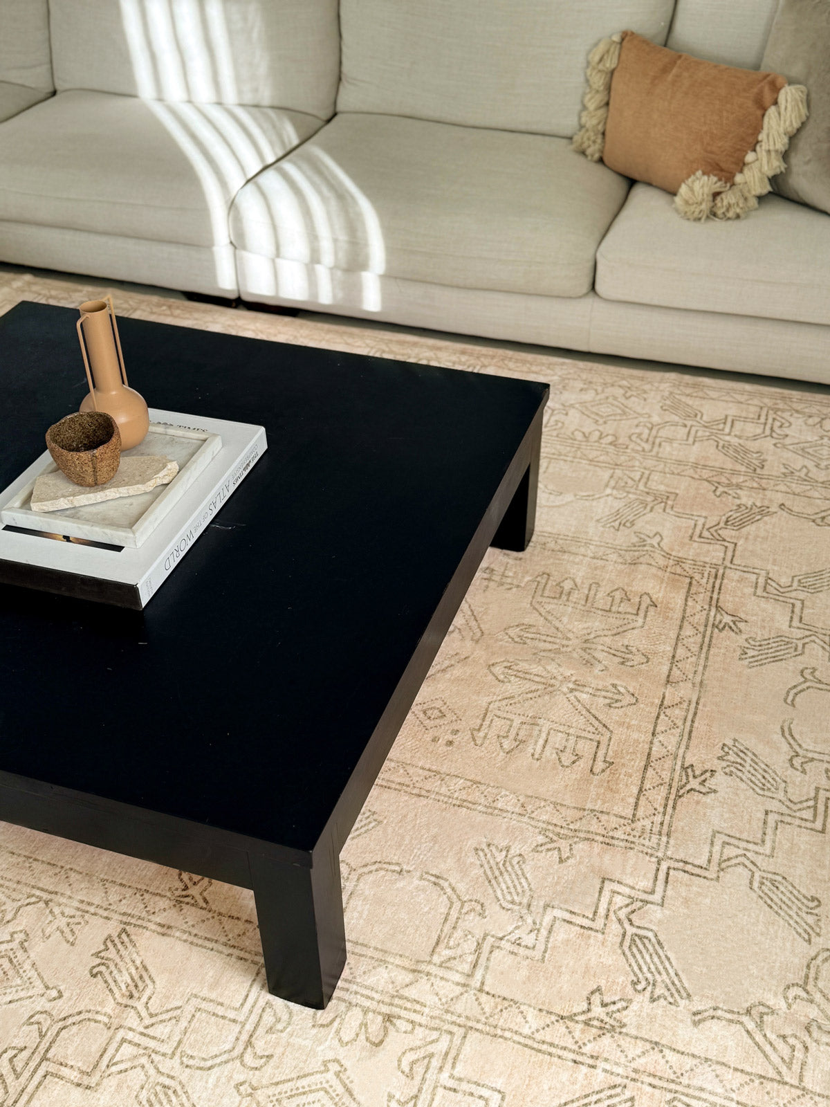 Valetta Beige Medallion Washable Rug