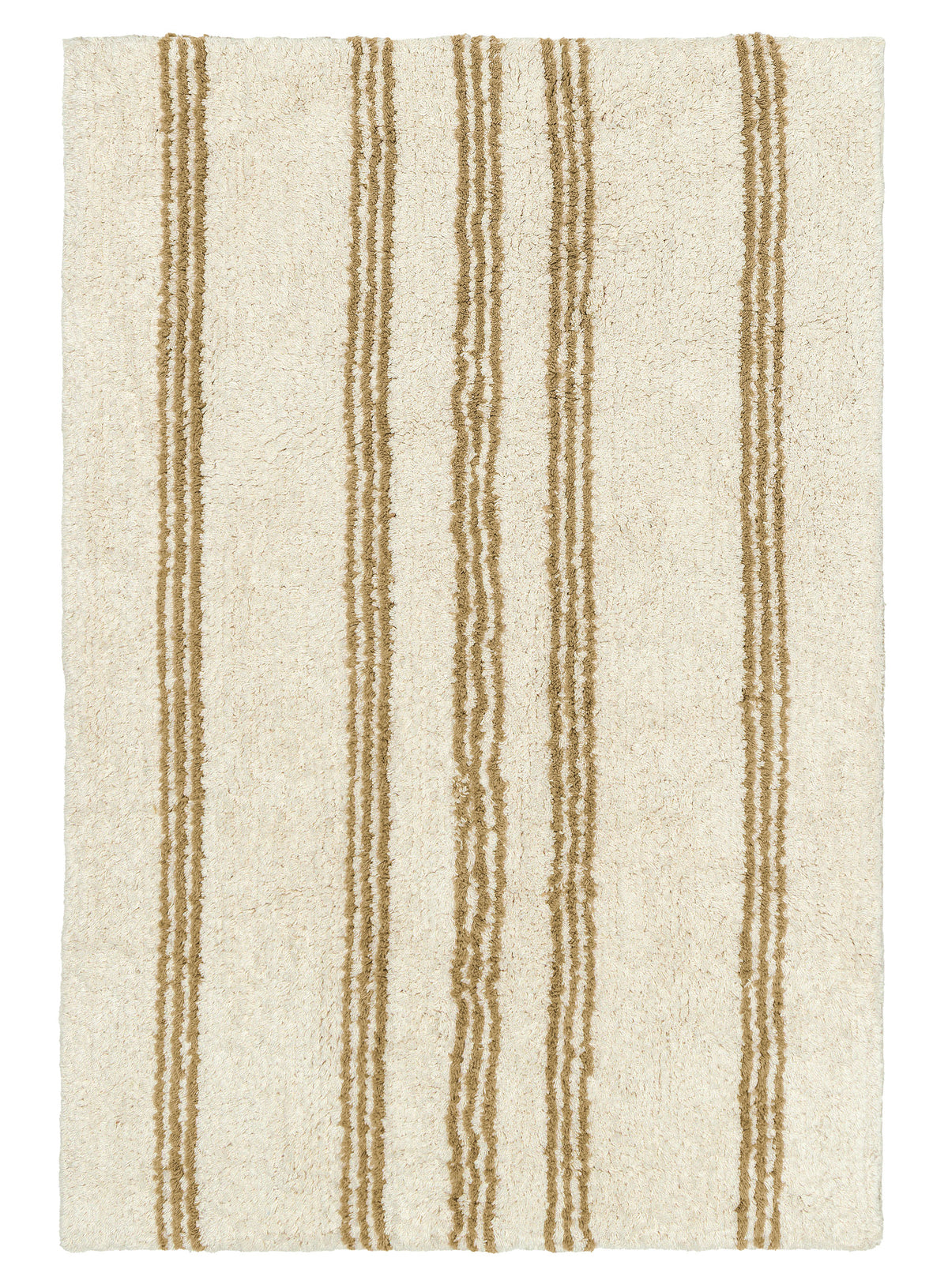 Vania Cream and Beige Stripe Cotton Bath Mat