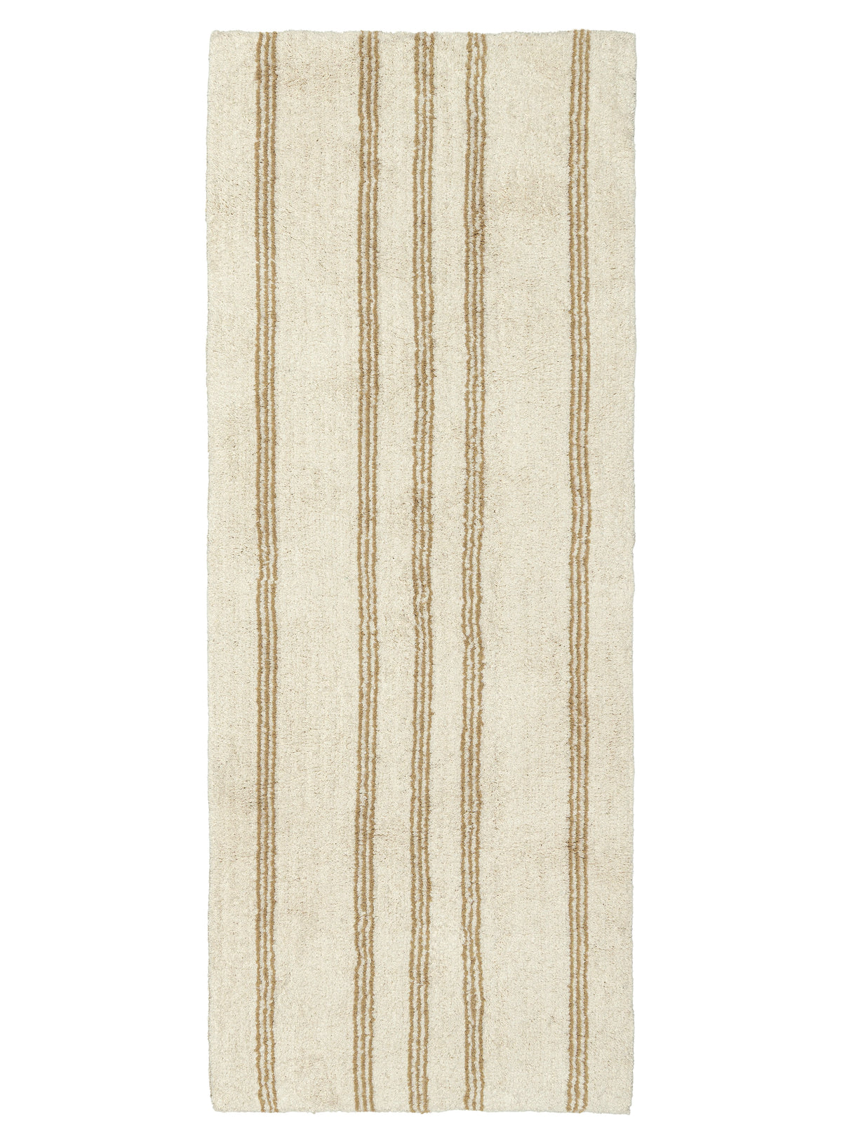 Vania Cream and Beige Stripe Cotton Bath Mat