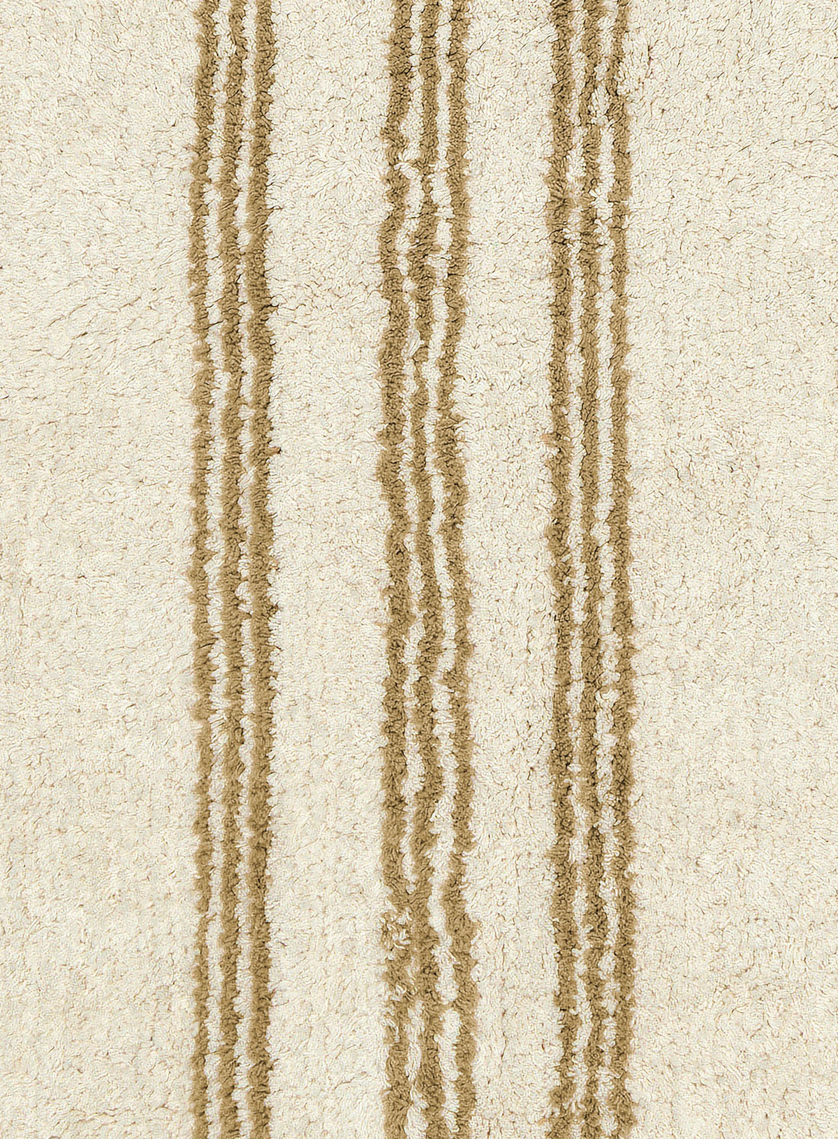 Vania Cream and Beige Stripe Cotton Bath Mat