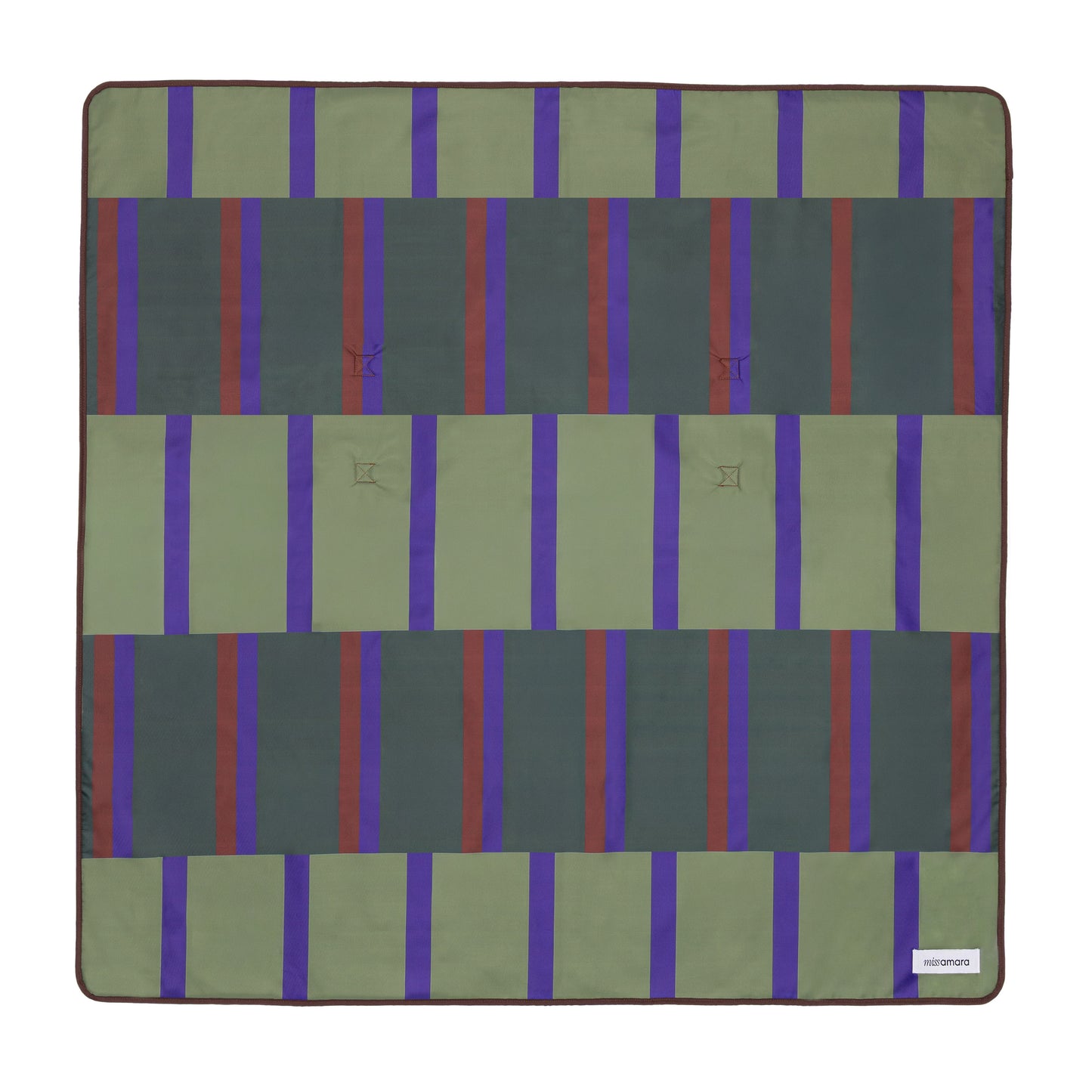 Varda Olive Navy and Oxblood Beach Mat