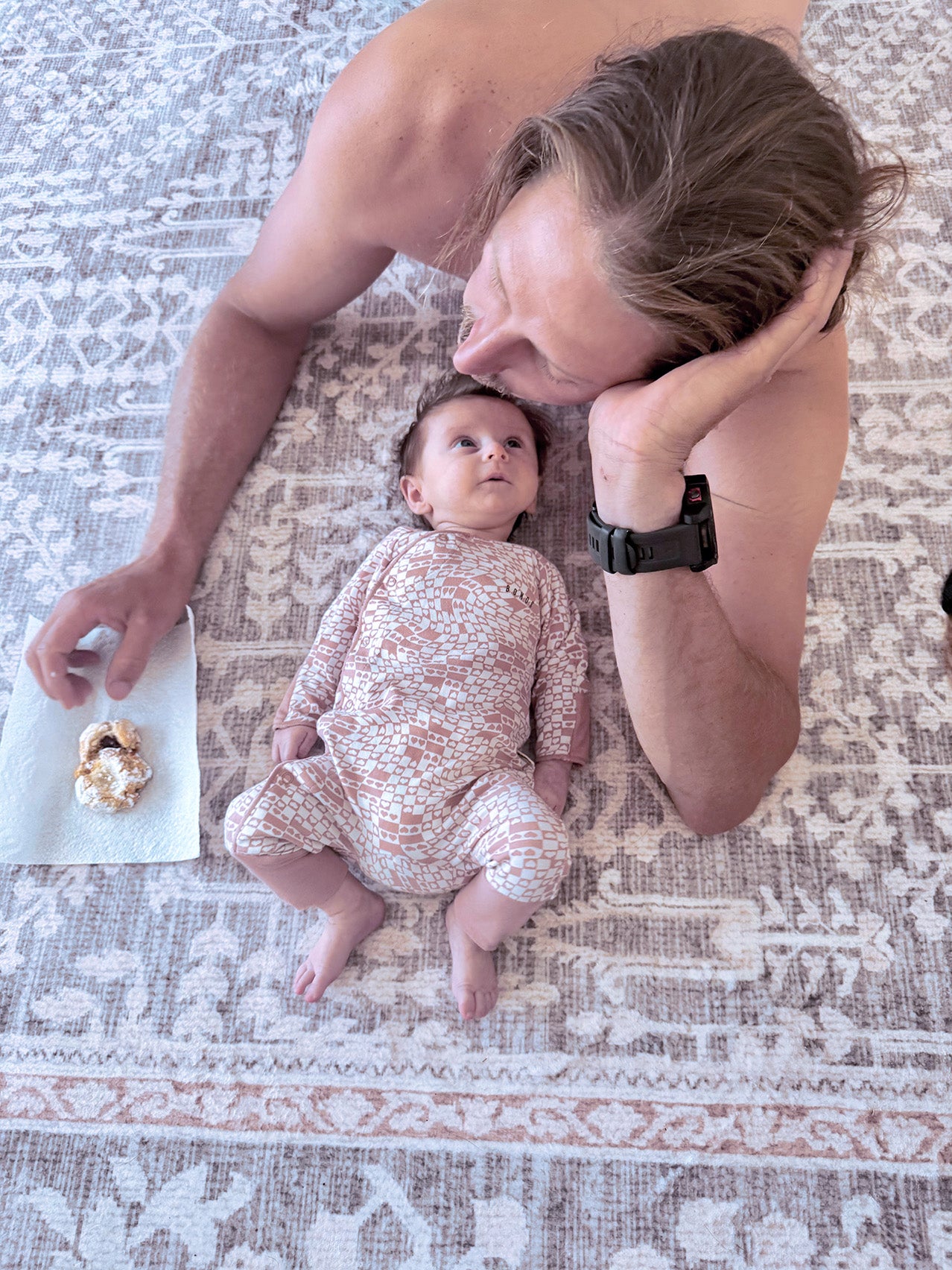 Vela Brown Grey Plush Rollie Pollie Round Playmat
