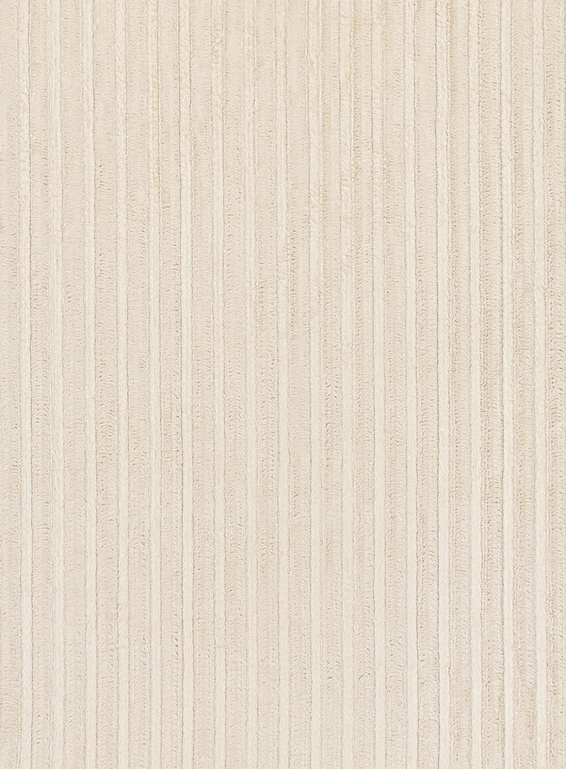 Veluz Cream Striped Washable Faux Fur Runner Rug