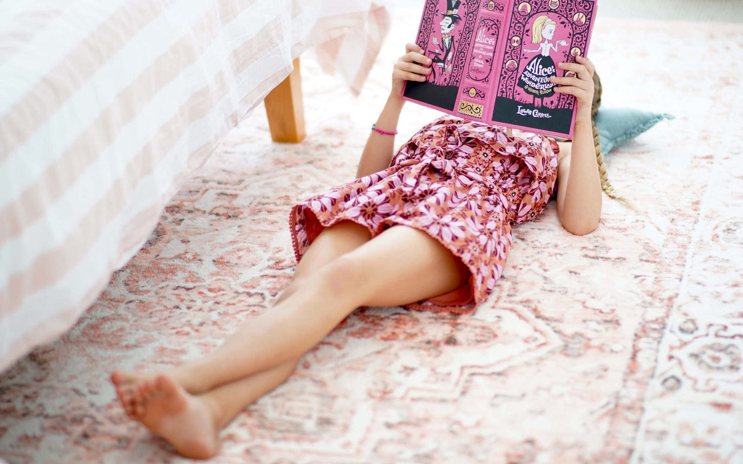 Veronique Peach and Brown Distressed Washable Rug