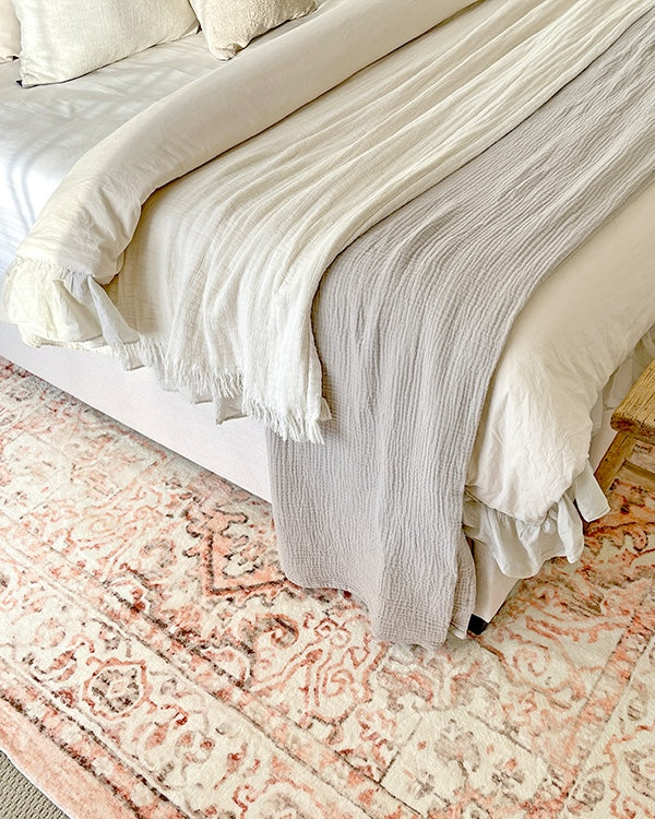 Veronique Rug Veronique Peach and Brown Distressed Washable Rug
