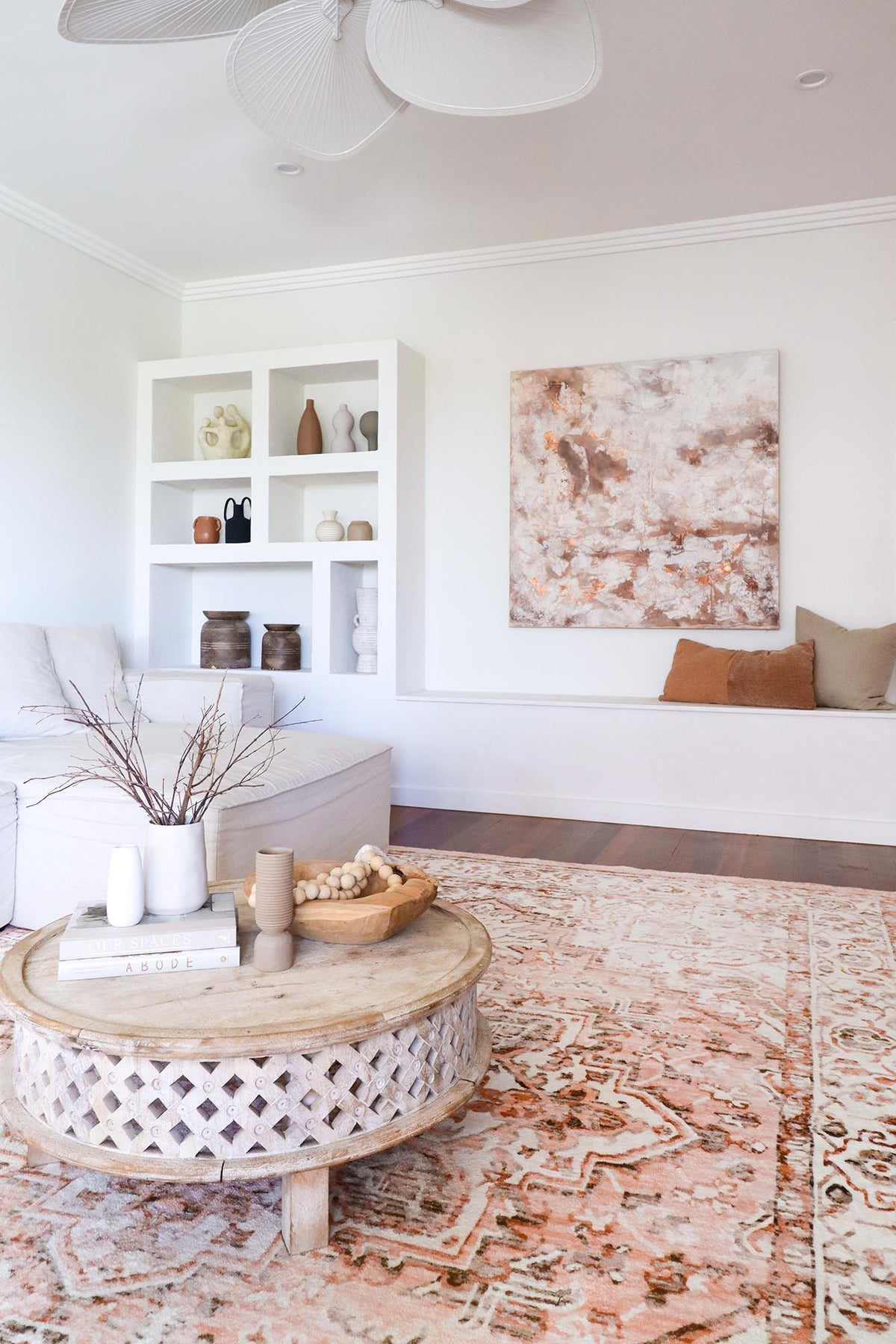 Veronique Rug Veronique Peach and Brown Distressed Washable Rug