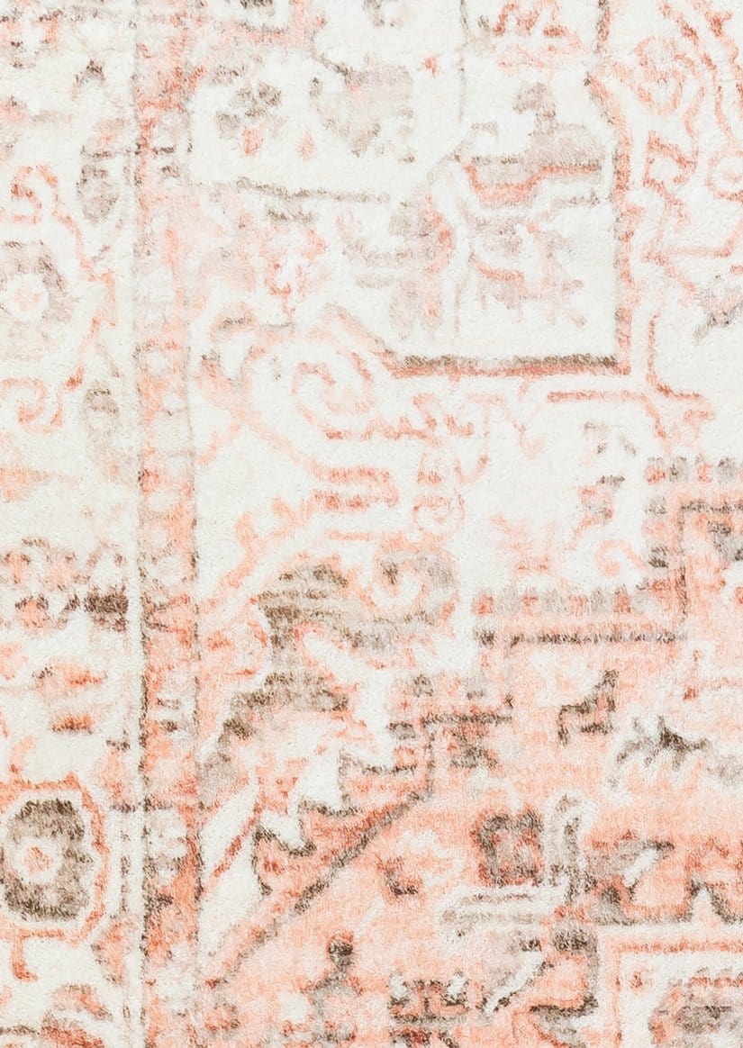 Veronique Rug Veronique Peach and Brown Distressed Washable Rug