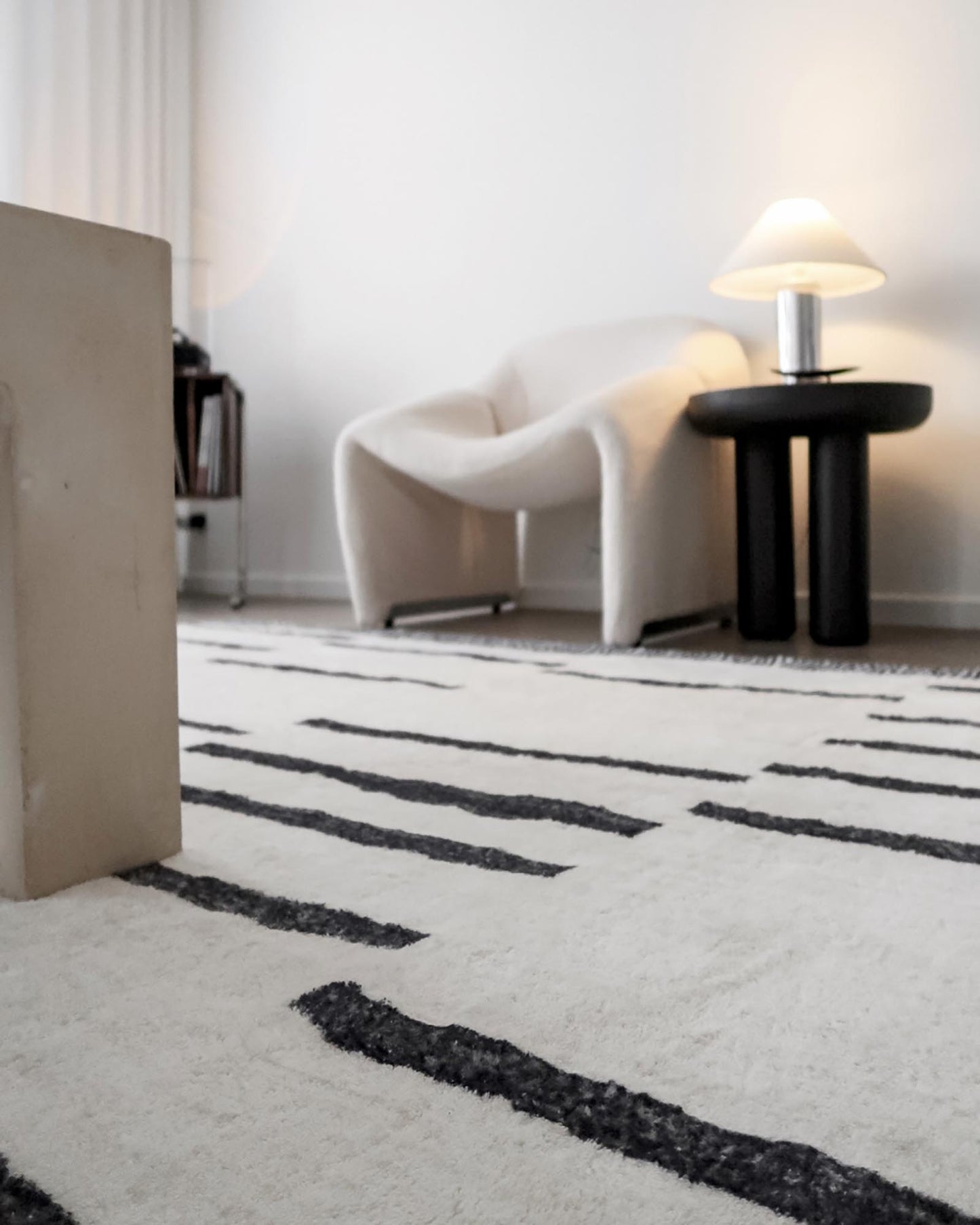Vesper Black and Ivory Tribal Washable Rug
