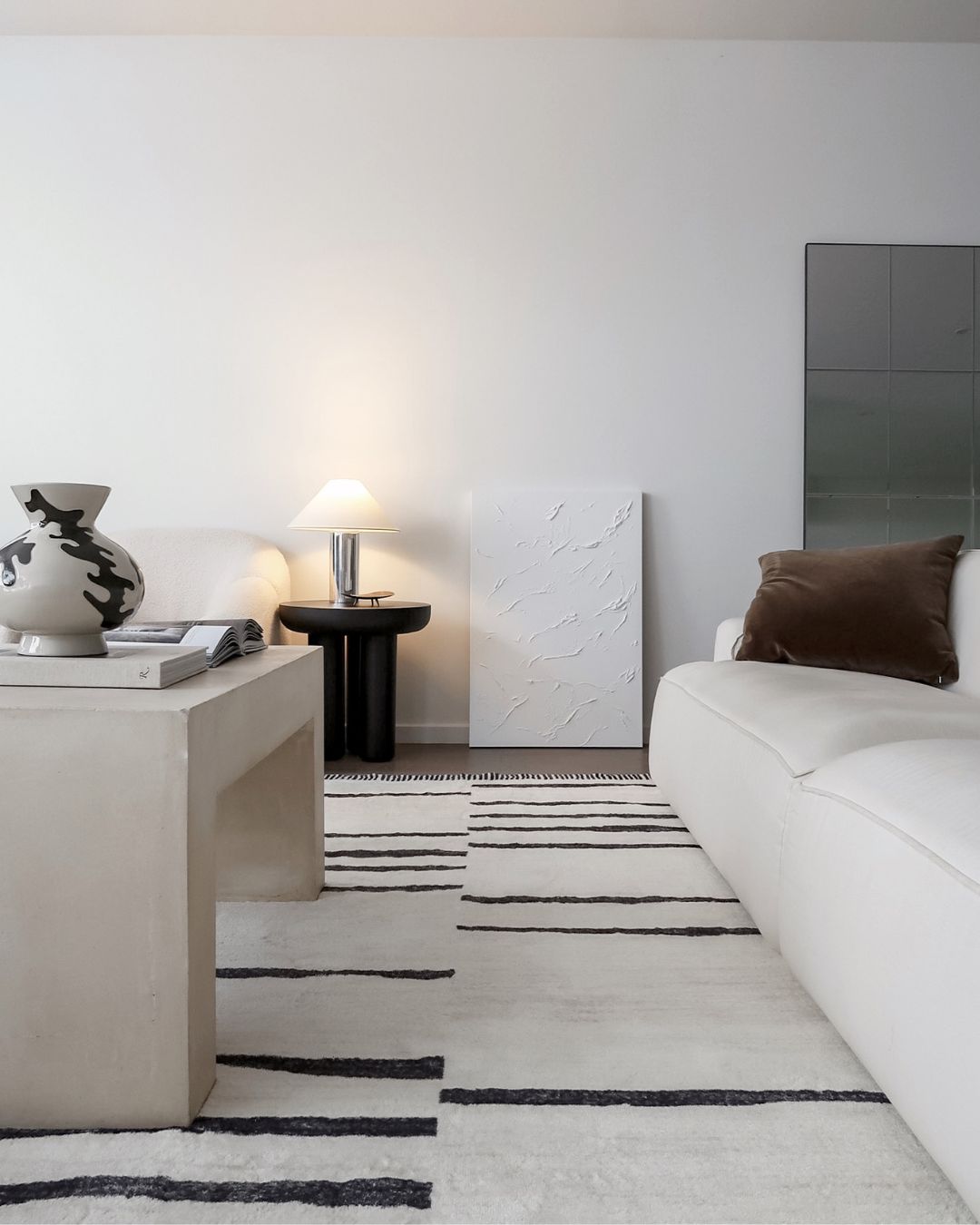 Vesper Black and Ivory Tribal Washable Rug