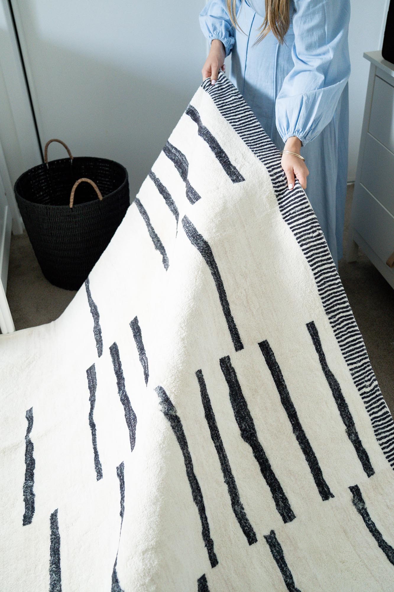 Vesper Black and Ivory Tribal Washable Rug