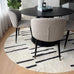 Vesper Black and Ivory Tribal Washable Round Rug