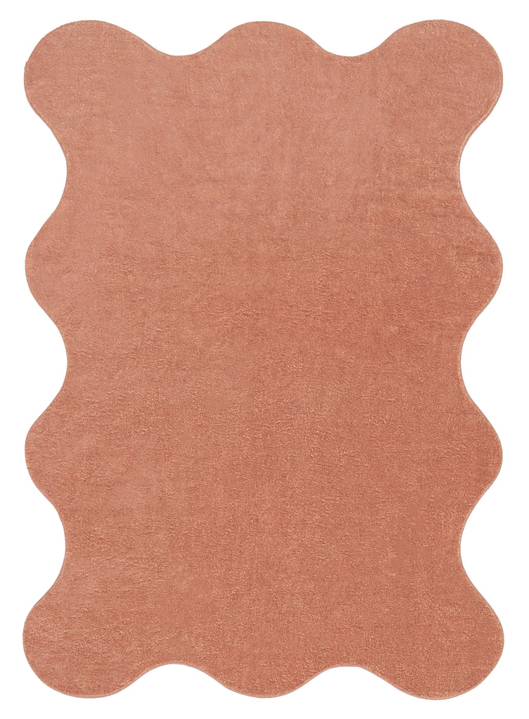 Vesta Red Scallop Washable Rug