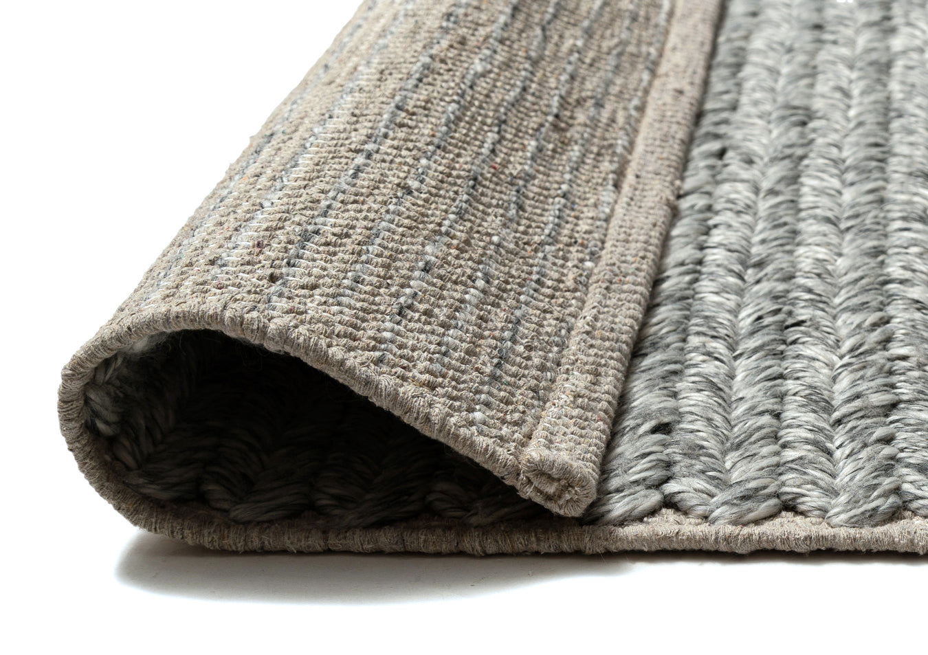 Vica Cream and Grey Braided Rug