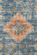 Victorina Blue Orange and Yellow Floral Distressed Rug