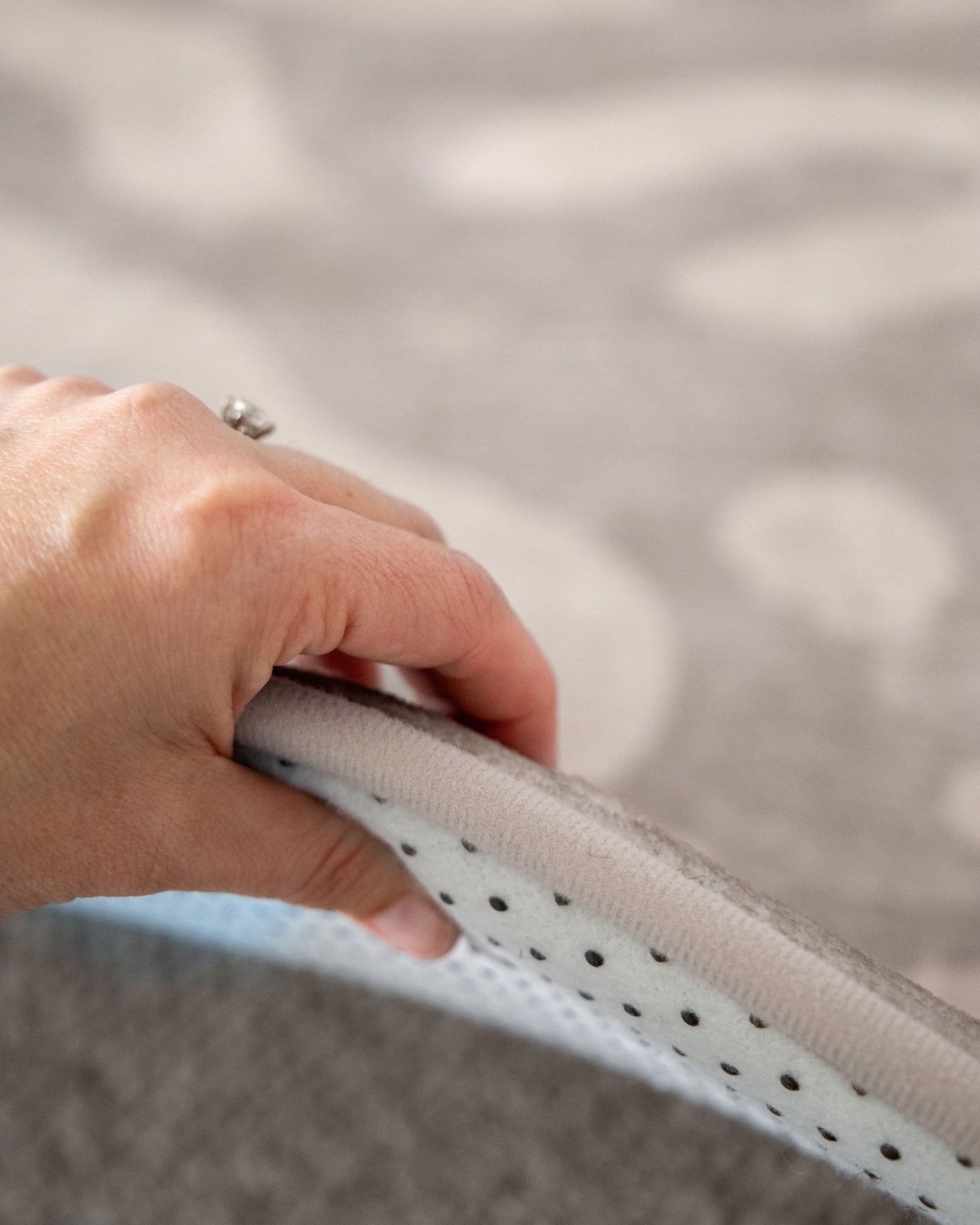 Viki Grey Beige Leaves Rollie Pollie Playmat