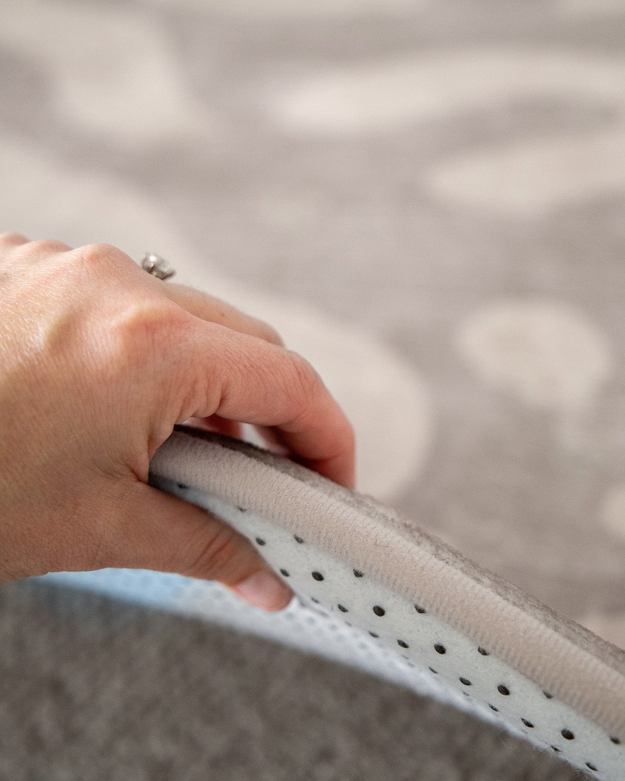 Viki Grey Beige Leaves Rollie Pollie Round Playmat