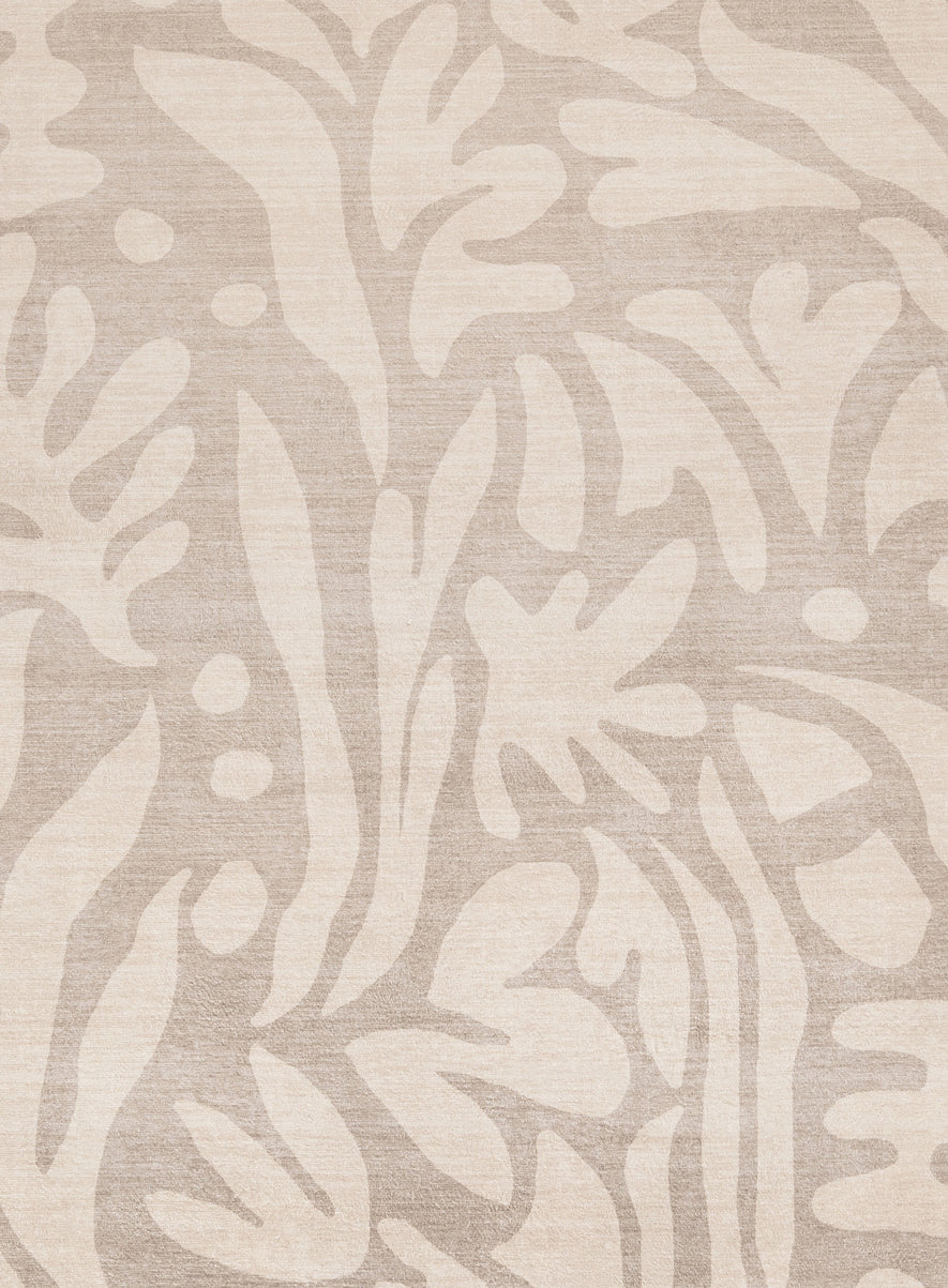 Viki Grey Beige Leaves Rollie Pollie Round Playmat