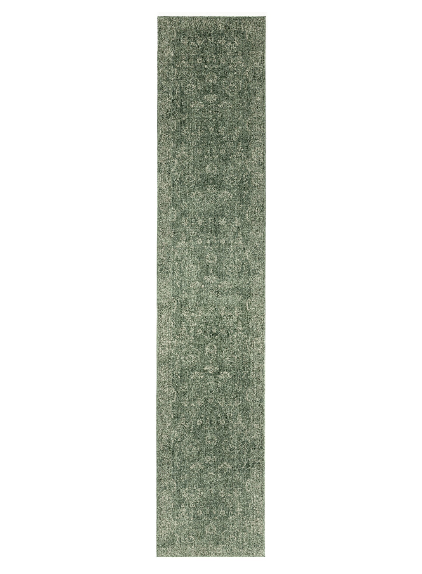 Vinchi Tonal Distressed Green Runner Rug