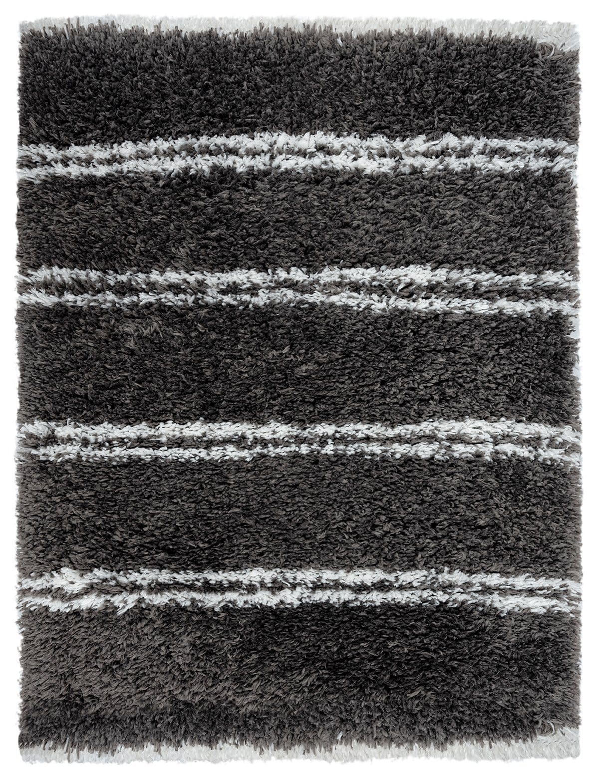 Yara Charcoal Grey And Ivory Shag Indoor Mat
