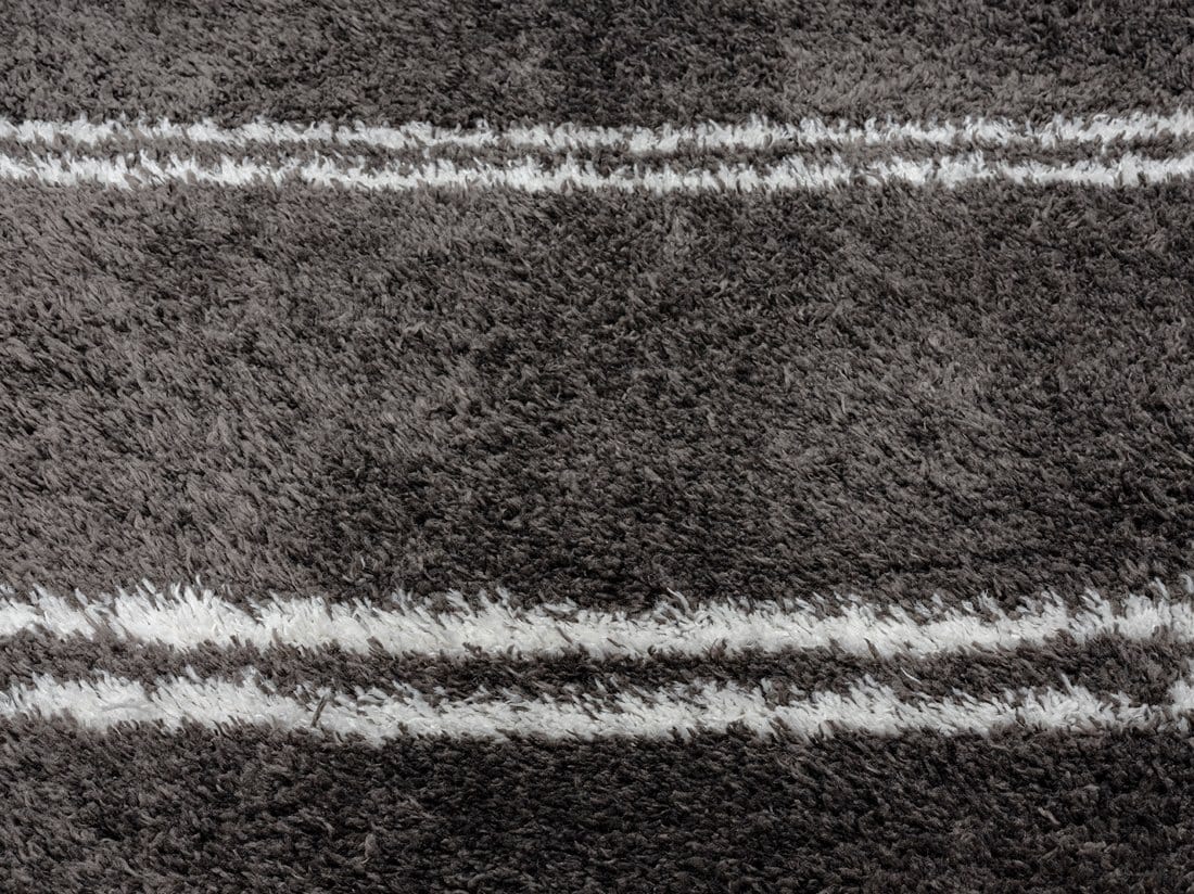 Yara Charcoal Grey And Ivory Shag Indoor Mat