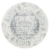 Yelina Cream and Grey Distressed Washable Round Rug