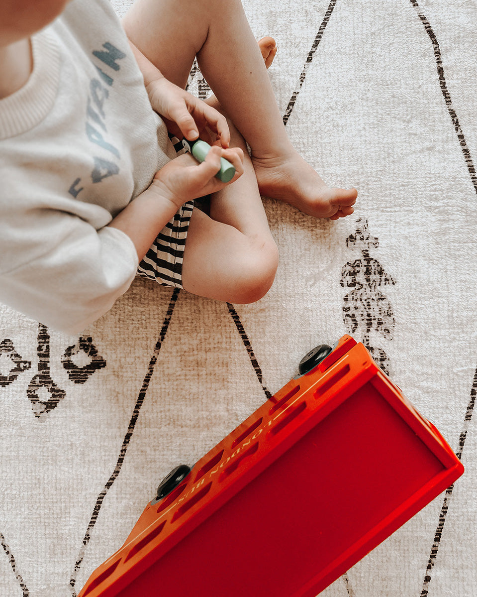 Yssa Brown Charcoal Plush Rollie Pollie Round Playmat