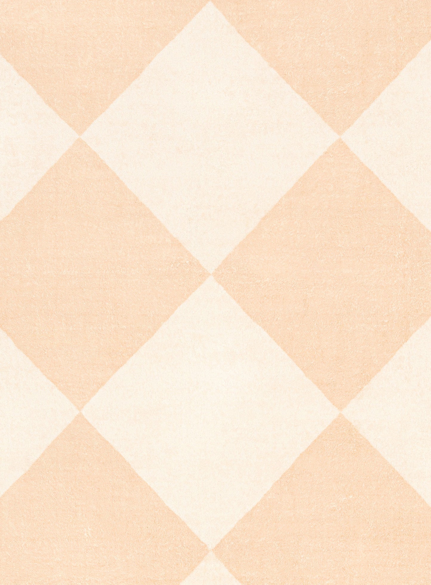 Yumi Peach Cream Checkered Washable Rug