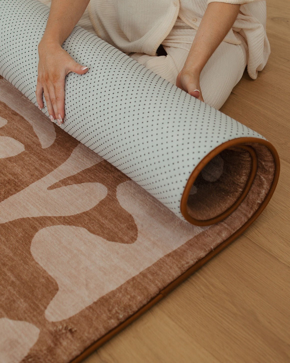 Yuri Brown Leaves Rollie Pollie Playmat