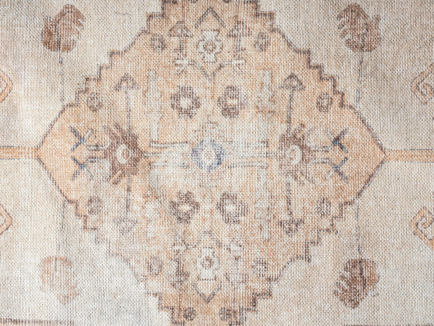 Yvana Brown and Beige Traditional Distressed Washable Rug