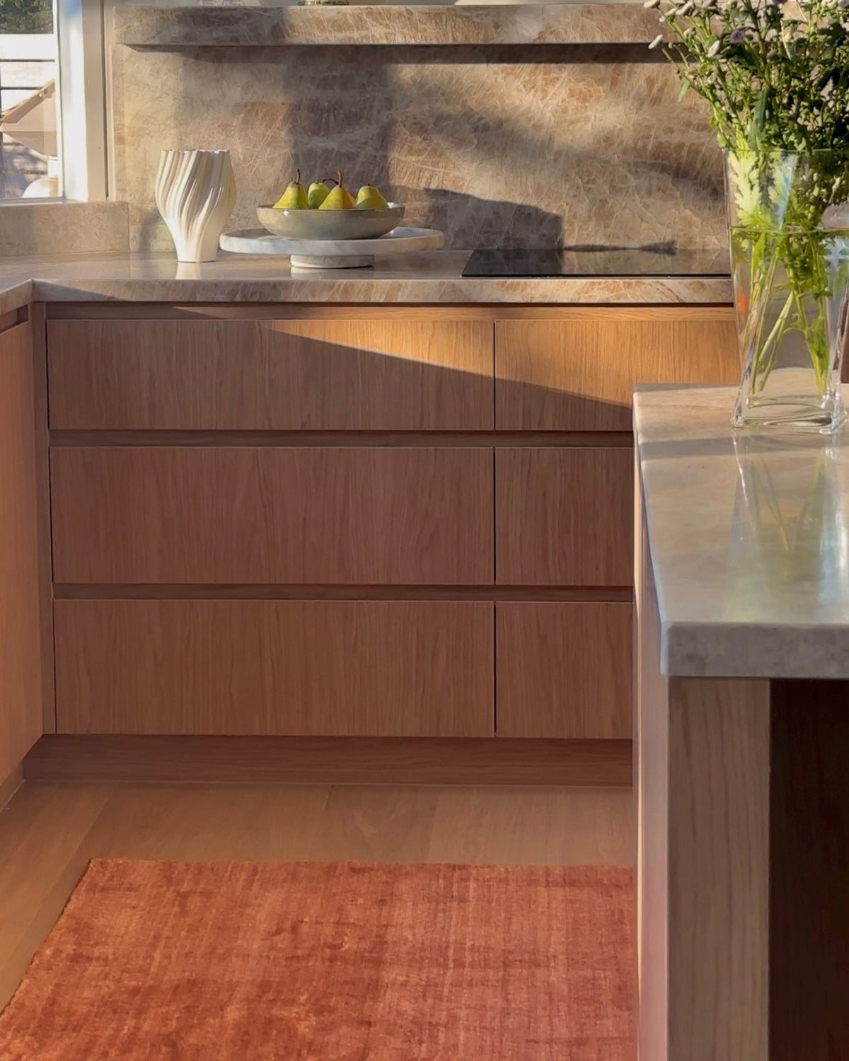 Yves Terracotta Sunset Minimal Washable Runner Rug