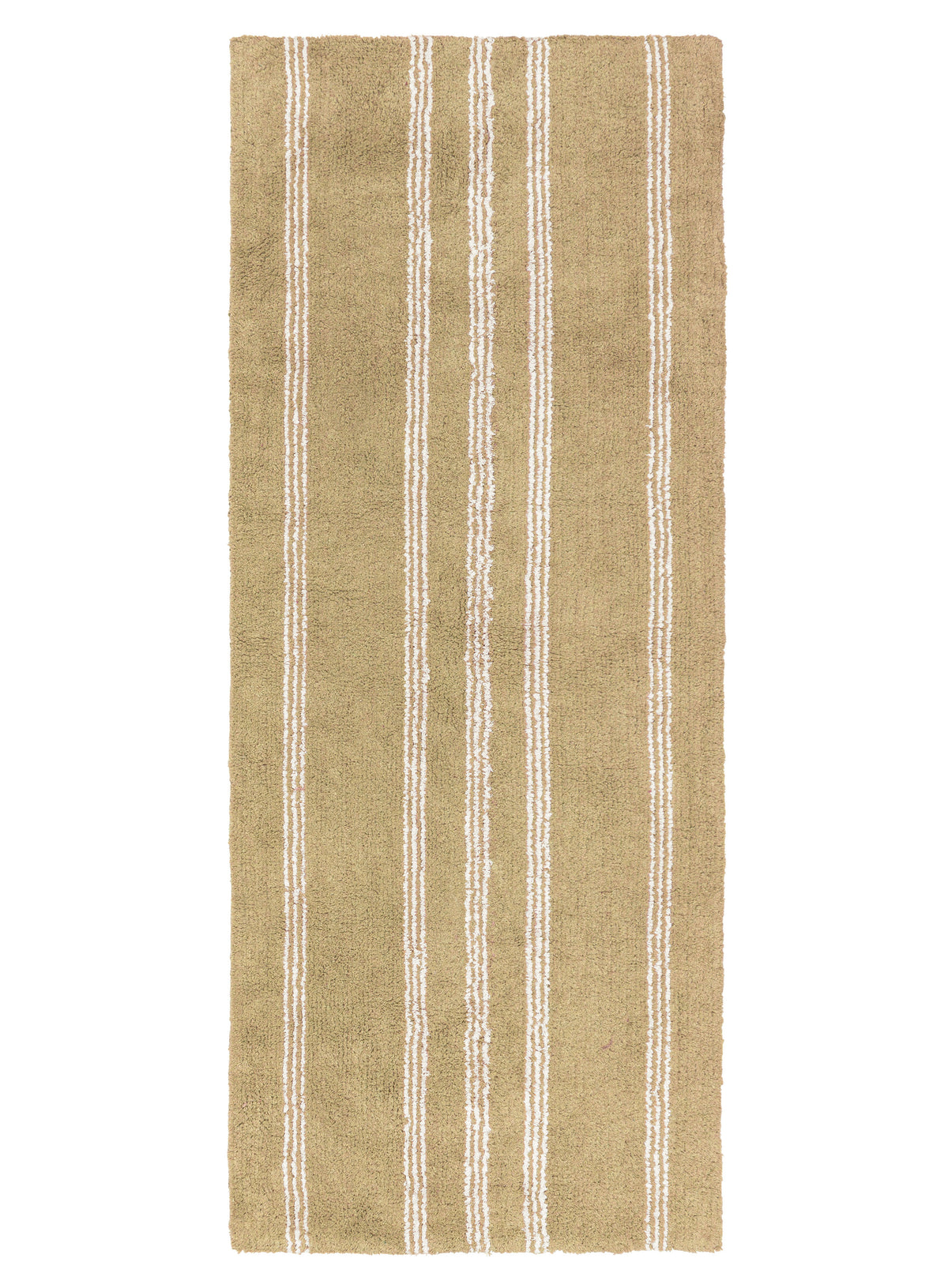 Zaina Beige and Cream Stripe Cotton Bath Mat