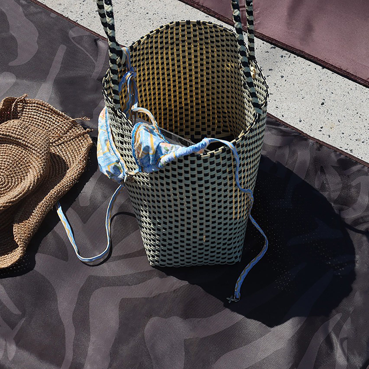 Zama Tonal Chocolate Beach Mat