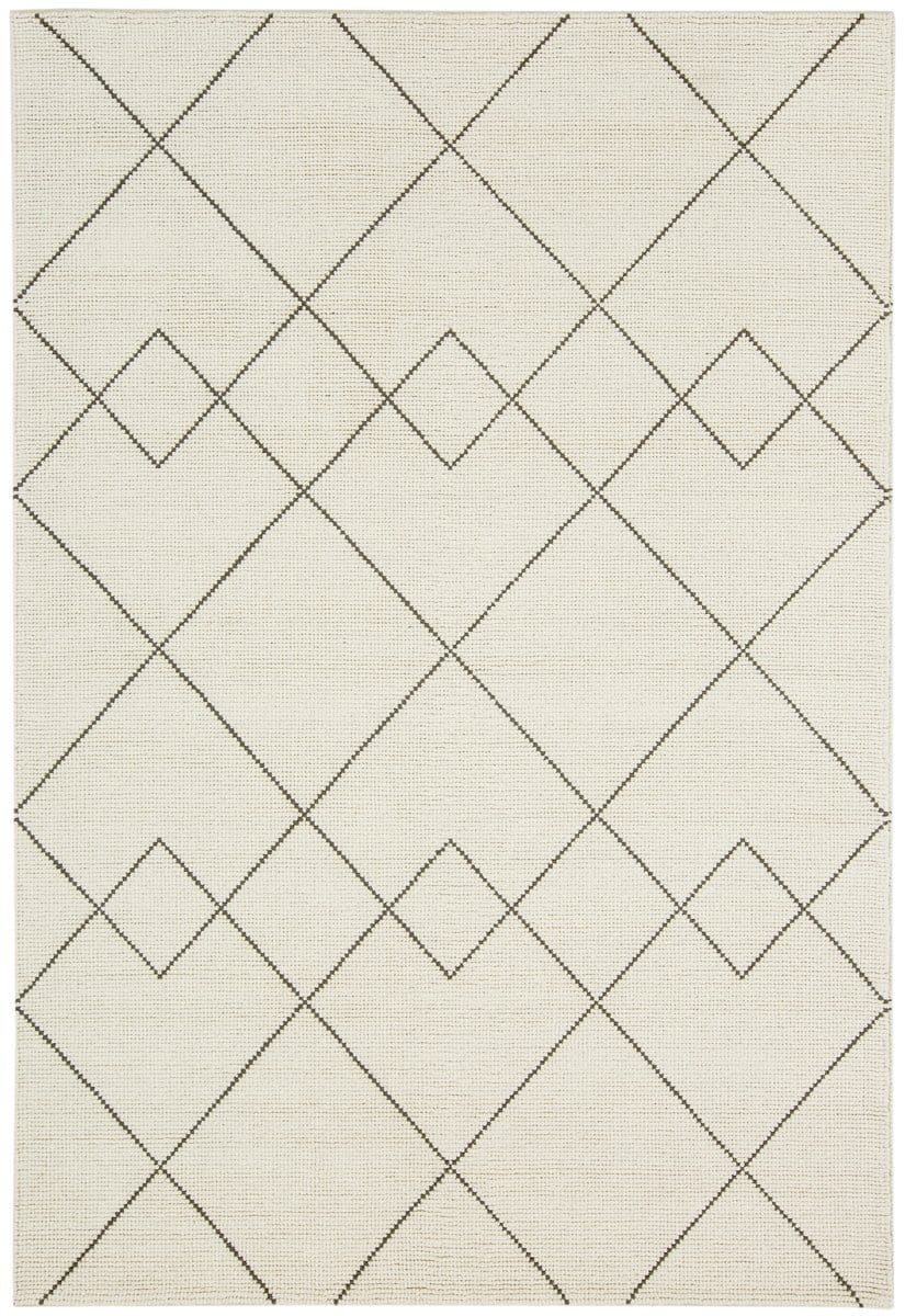 Zane Ivory Tribal Pattern Wool Rug
