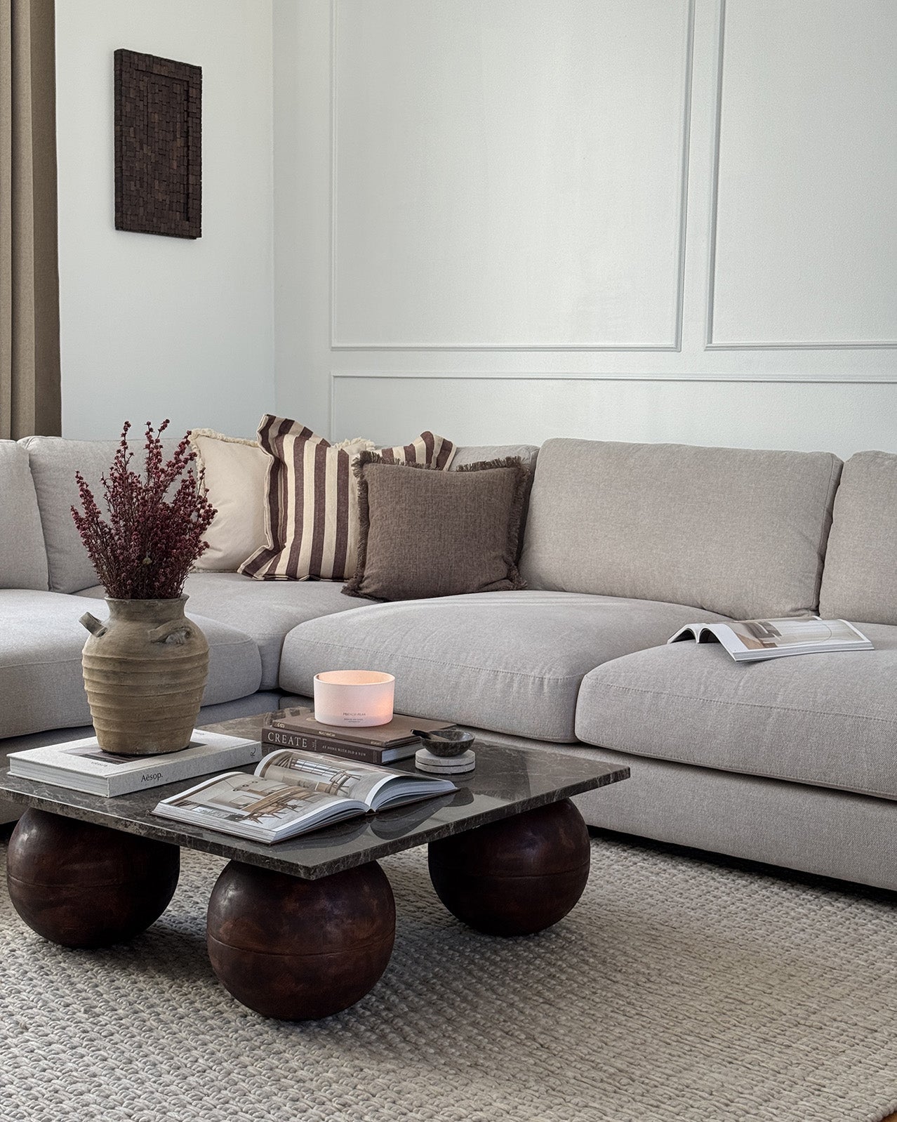 Zilya Beige Chunky Wool Rug