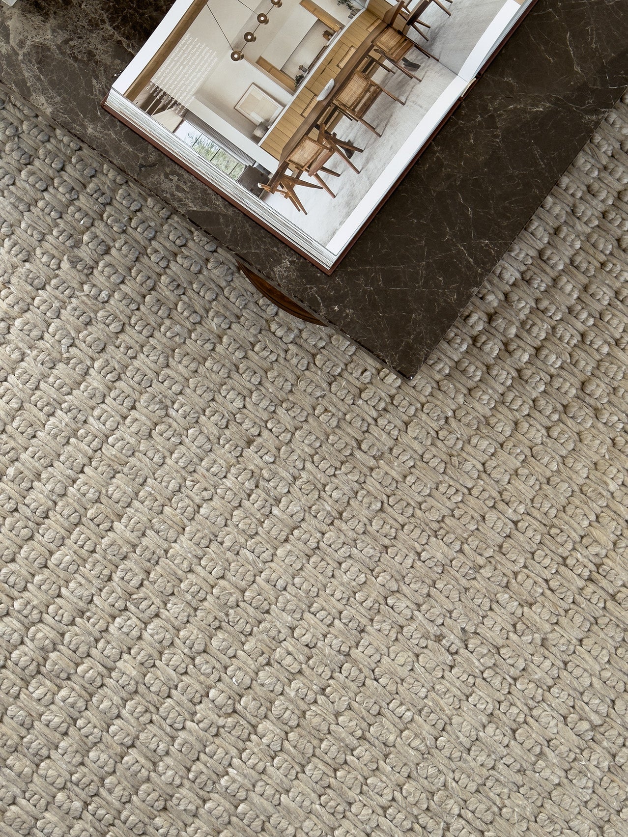 Zilya Beige Chunky Wool Rug
