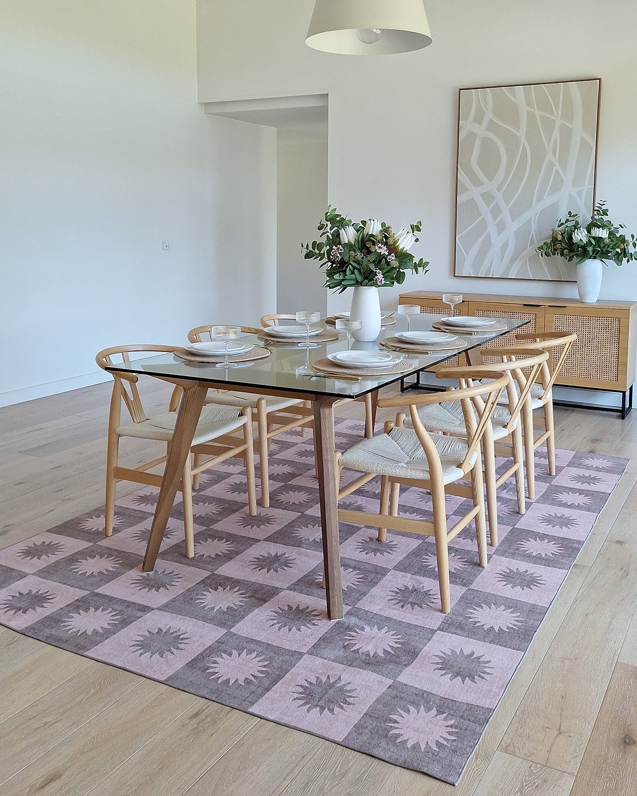 Zimra Light Pink Washable Rug