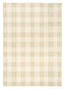 Zira Neutral Beige Gingham Washable Rug