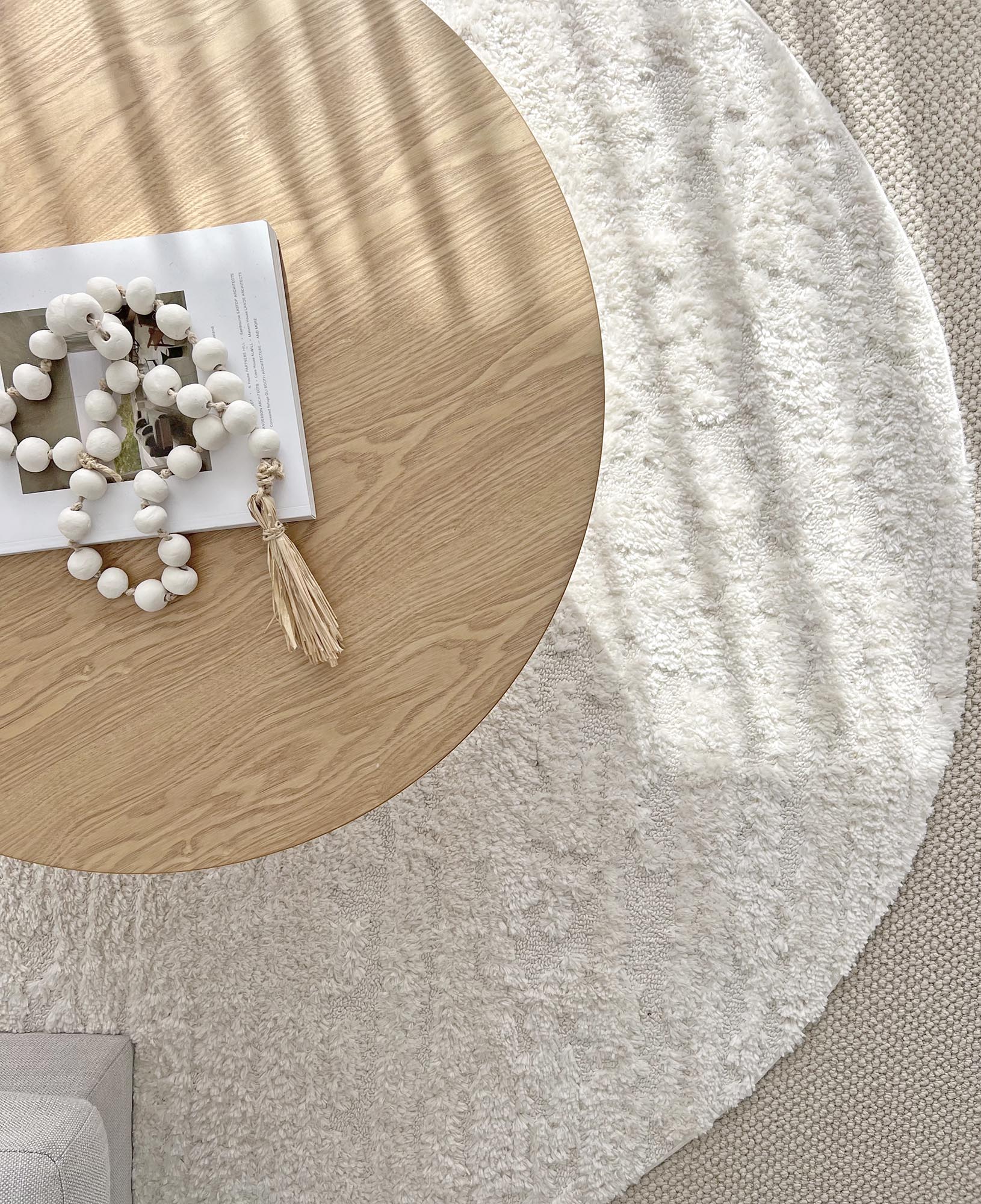 Texture Round Rug Complex Serena Ivory Cream Textured Round Rug